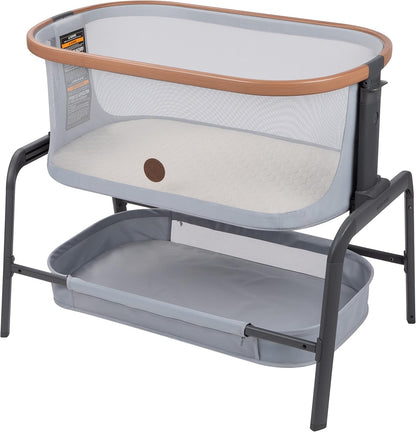 Maxi-Cosi Iora Baby Bassinets Bedside Sleeper, Portable Bassinet, Infant Bedside Sleeper Crib, Height Adjustable, Breathable Mesh, Large Storage Basket, Truffle