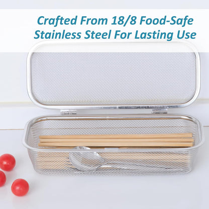 Stainless Steel Dishwasher Basket for Utensils - 18/8 Food-Grade, Custom Fit Size Secure Hold Design Prevents Slipping | Food-Grade Metal & 10-Mesh Drying Tech