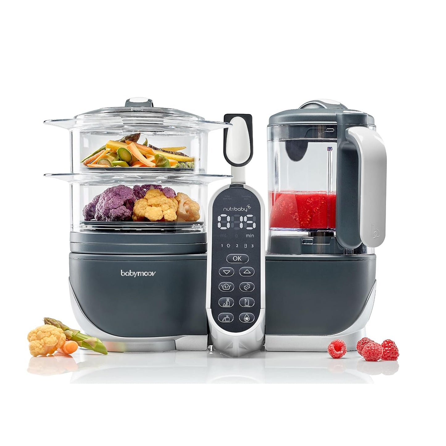 Babymoov Duo Meal Station 6-in-1: Multi-Speed Baby Food Maker, Steamer & Puree Blender, Baby Food Processor that Warms & Defrosts, Bottle Sterilizer (Nutritionist Approved), Mineral Beige