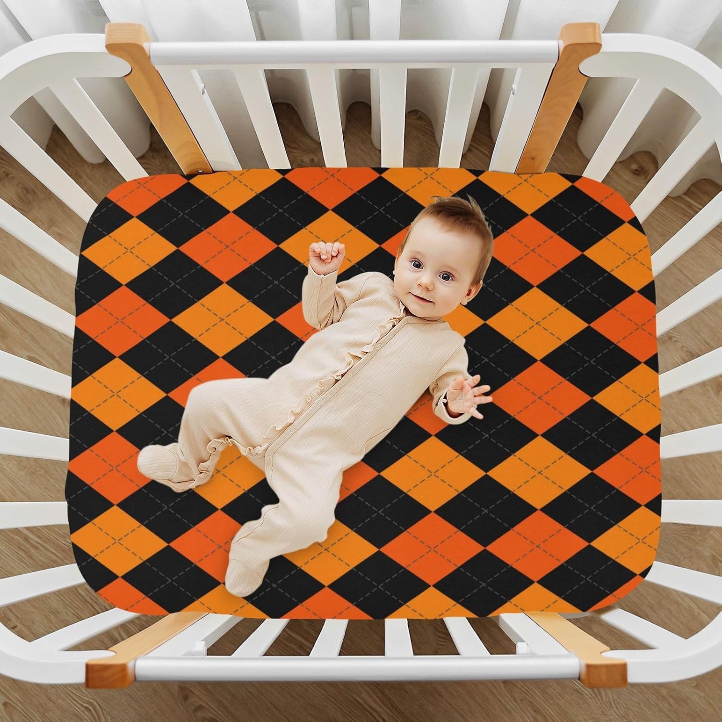 Baby Crib Sheet Cute Goose Flowers Crib Mattress for Boys and Girls Playard Sheet Soft Breathable Fitted Baby Mattress Cover 52x28in