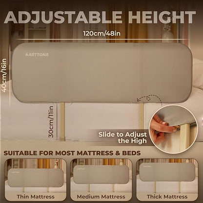 Toddler Bed Rail with Night Light - Foldable Bed Side Rails - Fits for Most Beds Bed Rails for Full Size Bed, Queen Size Rails, Twin Rails - Portable Fence for Baby - 48inch