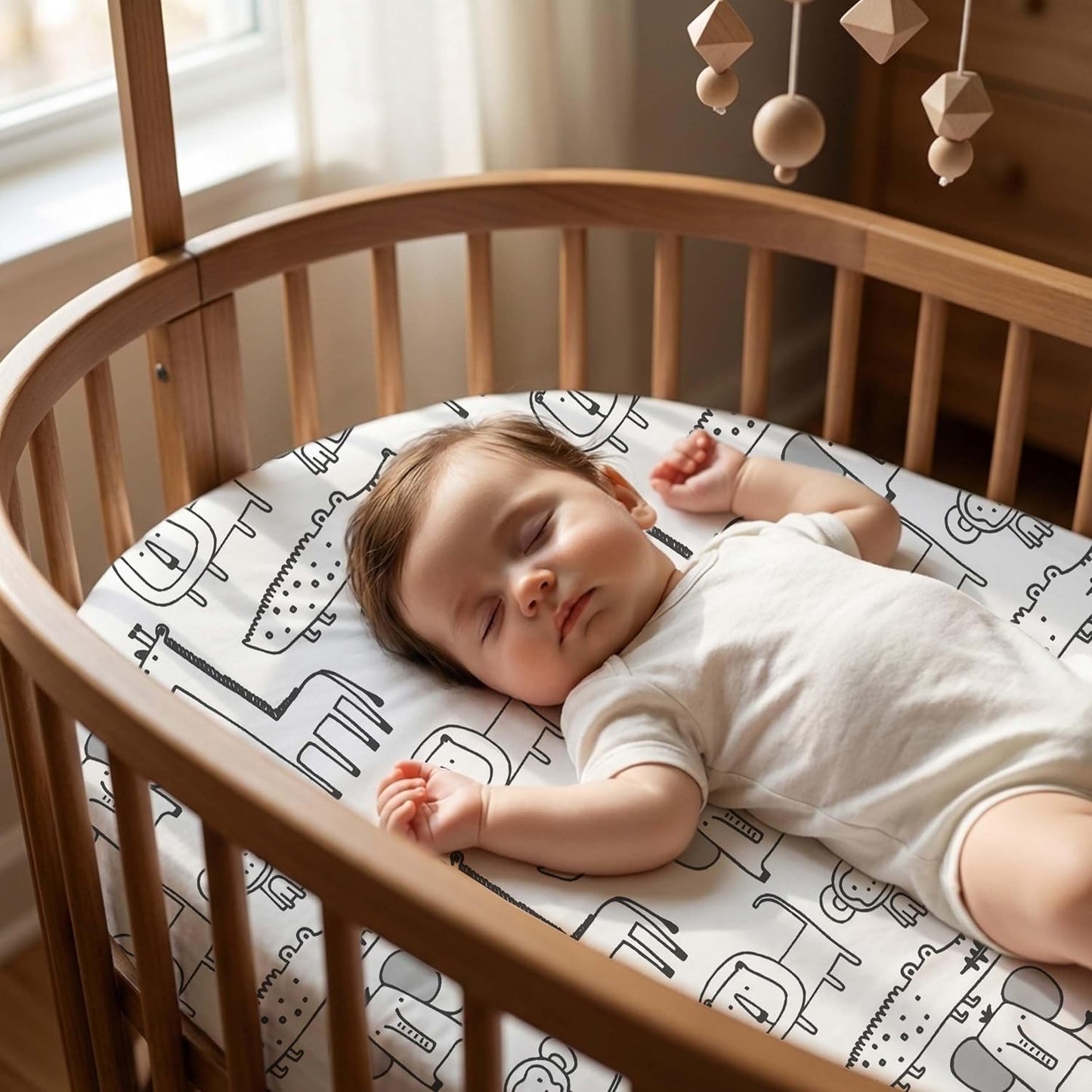 Bedside Sleeper Bassinet Fitted Sheets 20 x 33, 3 Pack Baby Delight Beside Me Dreamer,Babybond,Jimglo,koola,cowiewie,fodoss, Dream On Me Baby Square Bassinet, Pink Animal