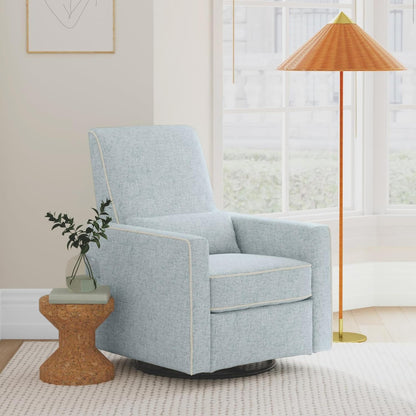 Davinci Piper 360° Swivel Rocker Recliner Chair - Glider Rocking Chair for Nursery and Living Room- GREENGUARD Gold, FSC & Certi-PUR US Certified - Ultra Comfy Glider Recliner Nursery Chair - Cream