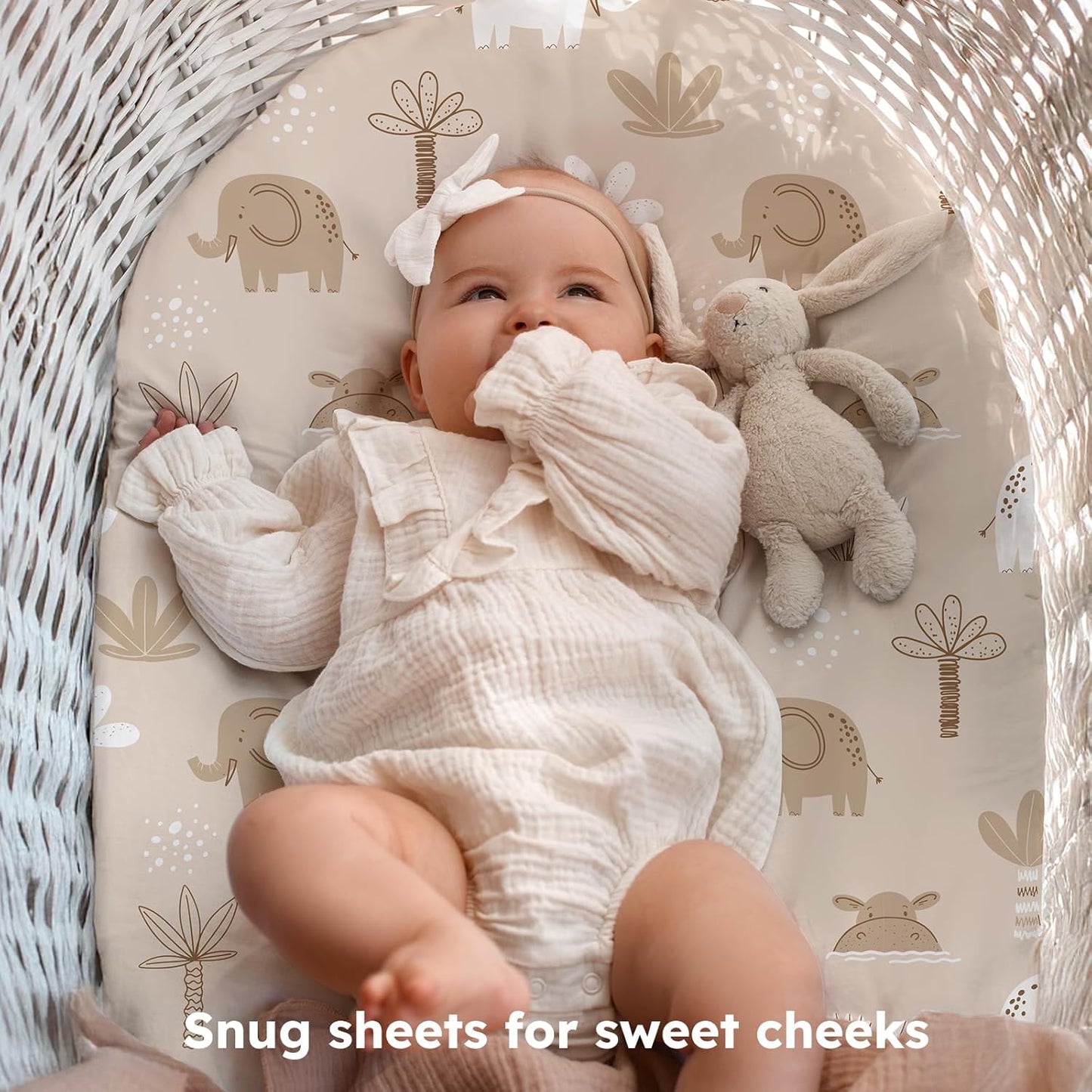 Baby Bedside Bassinet Sheets Girl, 33”x20” Compatible with Baby Delight Dream On Me & Most Rectangle Bedside Sleeper Bassinet Mattress, Super Soft Microfiber Pink Butterfly Flower