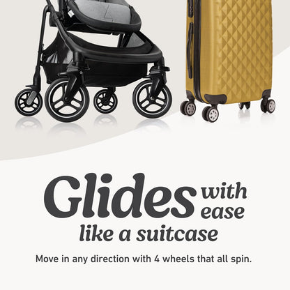 Graco Merge 360 Baby Stroller - Front and Rear 360-Degree Rotating Wheels Infant Stroller for Easy Gliding and Tight Turns, Quick 1-Button Push Folding Stroller, Great Gift for New Parents
