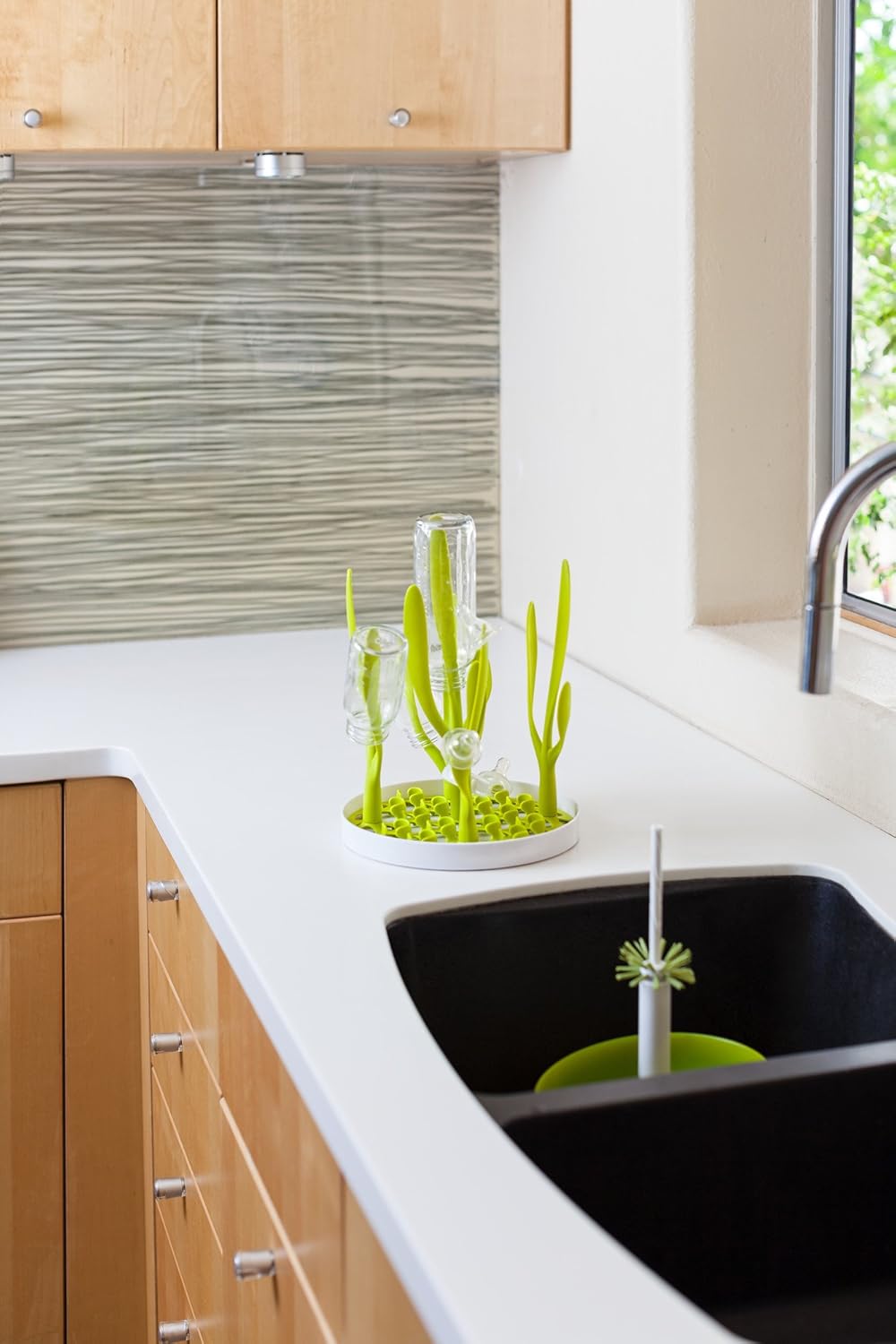 Boon Sprig Countertop Baby Bottle Drying Rack - Nature Inspired Upright Bottle Rack Dryer -Upright Drying Rack for Bottles and Baby Accessories - Baby Bottle-Feeding Supplies