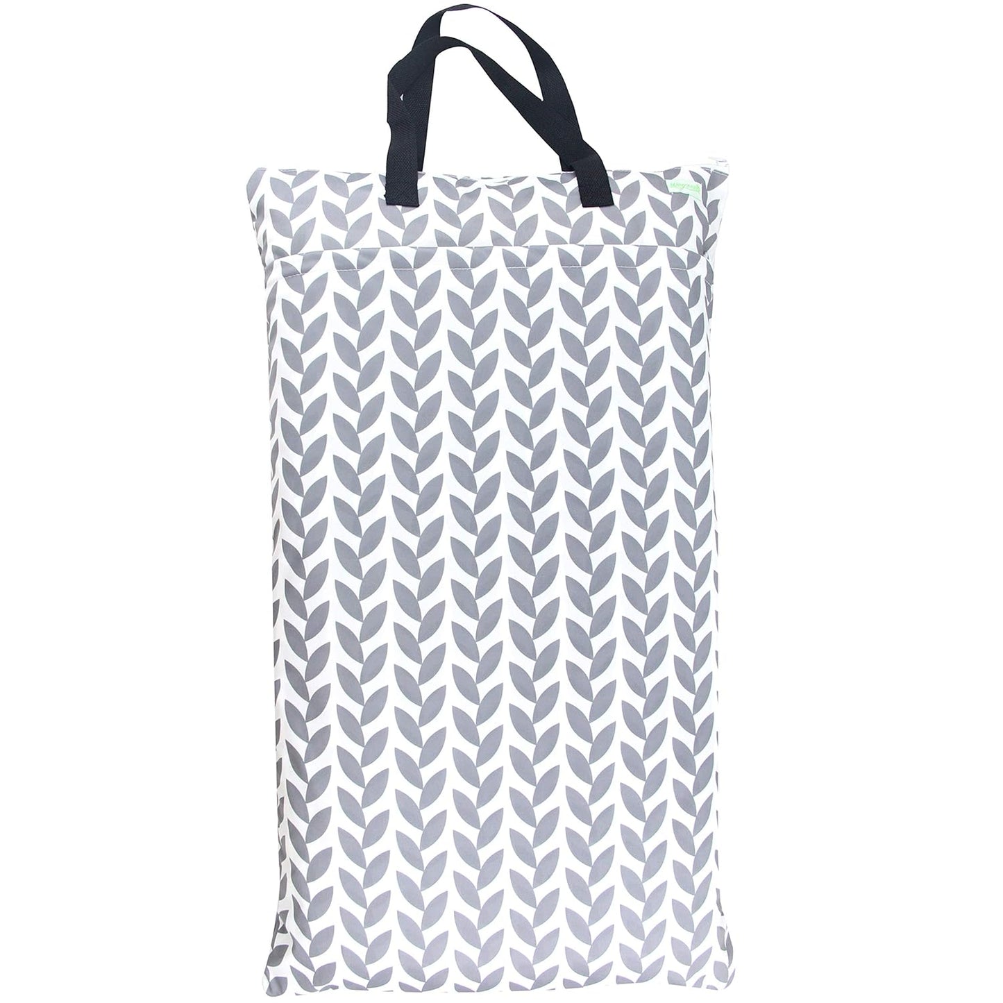 wegreeco Reusable Hanging Wet Dry Cloth Diaper Bag (Grey Leaf, Grey)