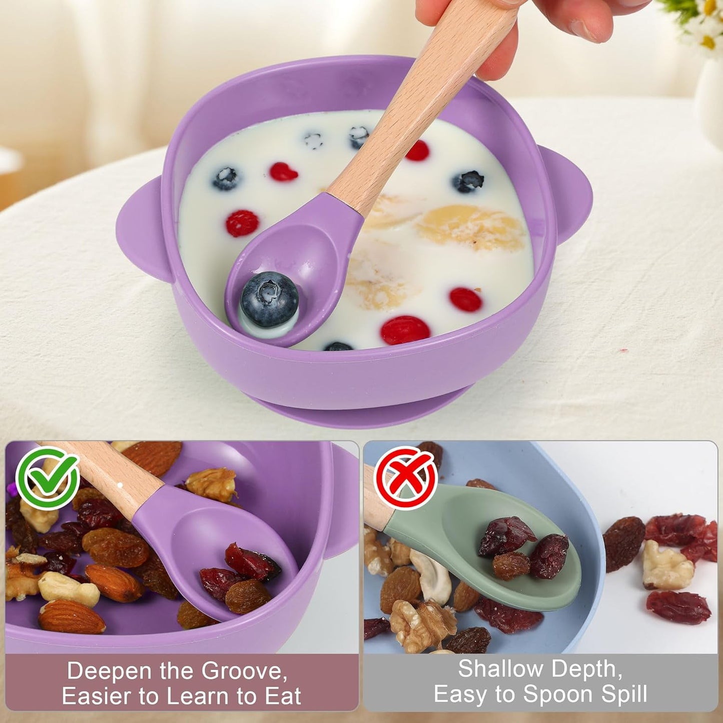 Silicone Baby Feeding Set, Baby Led Weaning Supplies, Baby Food Tableware Silicone Suction Plate, Bowl, Spoons, Fork, Waterproof Bib, Cup & Complementary Food Cake Mold, Baby Eating Utensils