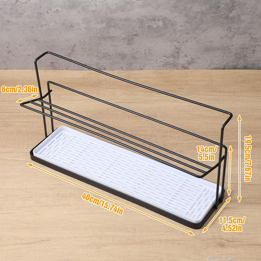 2-Tier Bottle Drying Rack Cup Cradle Storage with Drain Removable Tray Mug Organizer, Over Sink Instant Dry Small Dish Dryer for Kitchen Countertop Water Bottles and Tumblers,Coffee Mugs, Glasses,