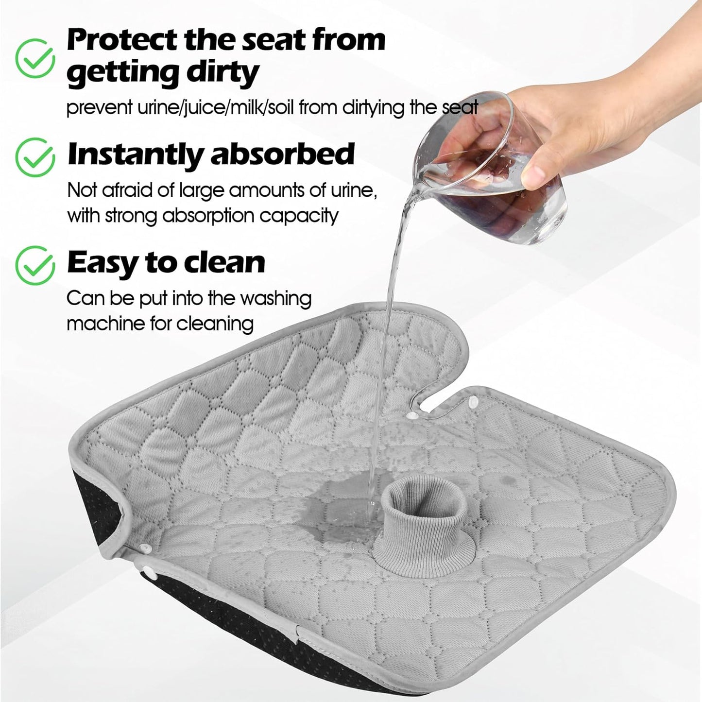 JEYODA ﻿Car Seat Protector for Potty Training Instant Suction Baby Piddle Pad for Baby Seats Reusable Car Seat Liner with Anti Slip for High Chairs, Baby Strollers 2pcs (Blue)
