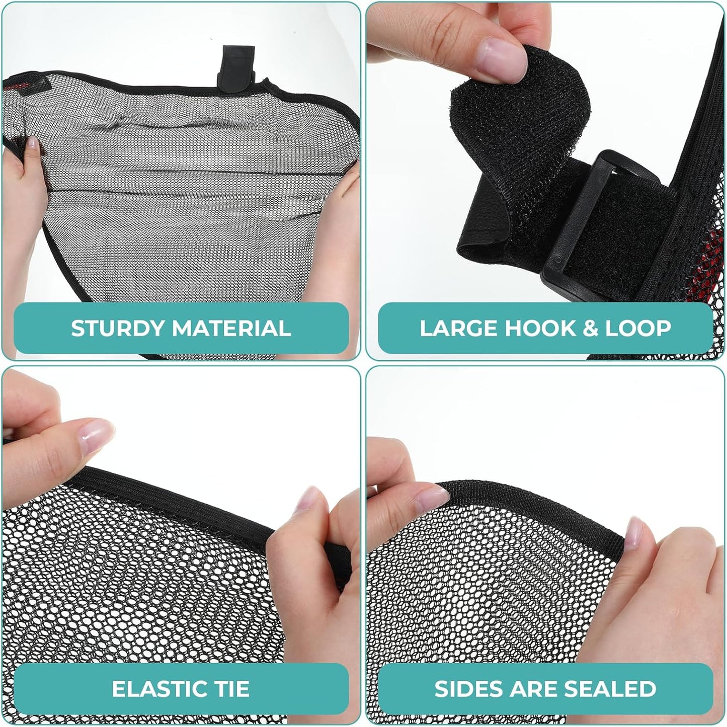 Universal Stroller Organizer Side Sling Polyester Net Mesh Bag in Black Fits for Nuna, Baby Jogger, Britax, Uppababy, Doona Strollers