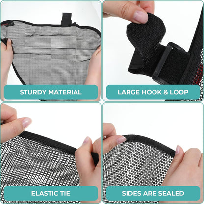 Universal Stroller Organizer Side Sling Polyester Net Mesh Bag in Black Fits for Nuna, Baby Jogger, Britax, Uppababy, Doona Strollers