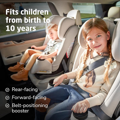 Maxi-Cosi Pria All-in-One Convertible Car Seat, Infant to Toddler Car Seat, Easy-Install Harness, Machine-Washable Cover, 5-100 lbs, Sea Shadow