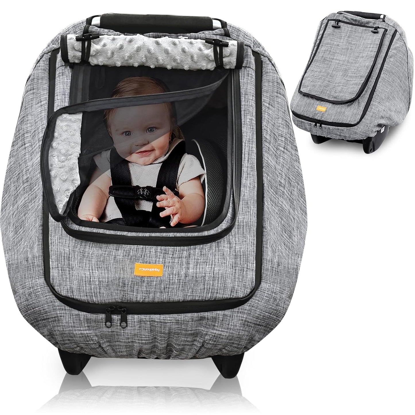 Waterproof Baby Stoller Bunting Bags Winter Carseat Canopies Cover to Protect Baby from Cold Wind, Super Warm Plush Fleece Baby Carrier Cover for Infant Boys Girls, Keeps Babies Warm and Cozy