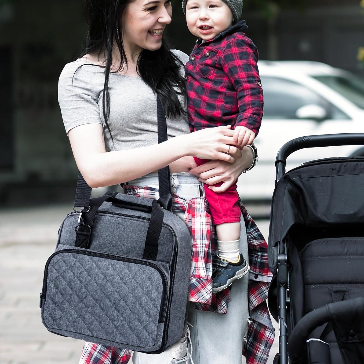 SFYBYHEART Carrying Case Compatible with Baby Brezza Formula Pro Mini Baby Formula Mixer Machine Carrying Bag - Baby Formula Mixer Travel Bag with Pockets for Baby Essential, Pumps, Baby Bottles