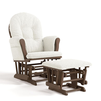 Storkcraft Premium Hoop Glider & Ottoman (Espresso/Gray Swirl) — GREENGUARD Gold Certified Nursery Glider, Solid Wood Craftsmanship, Smooth-Gliding Nursery Chair and Ottoman, Award-Winning - Colors B