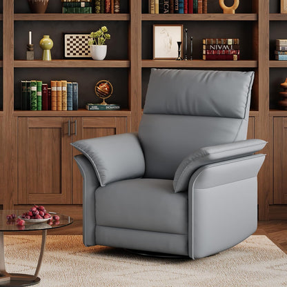 IDEALHOUSE Swivel Rocking Nursery Recliner Chair Rocker Recliner Glider Deep Seat PU Leather Sofa Chair with high Backrest for Nursery, Living Room, Bedroom & Home Movie Theater (Chocolate)