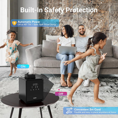 Livatro Stainless Steel Humidifier, 3L Warm Mist Humidifier, Easy Clean with Warm Steam Humidifier, Healthy Air Mist Humidifiers for Bedroom Living Room, with Sleep Mode and Auto-off Setting