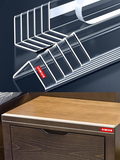 Clear Corner Protectors – Self-Adhesive Baby Proofing Safety Bumpers for Walls, Furniture, Cabinets & Desks – Freely Spliced to Meet Your Needs(12PCS, 2.5x60.96cm/1.0x24in)