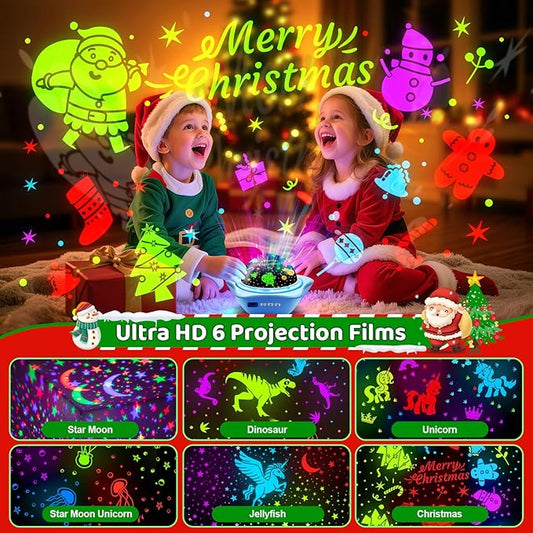 One Fire Night Light for Kids Easter Gifts, 6 Films+78 Lighting Modes Ceiling Star Projector,Rechargeable Night Light Projector,360°Rotion Star Lights for Bedroom Decor,Kids Sensory Toys Easter Toys