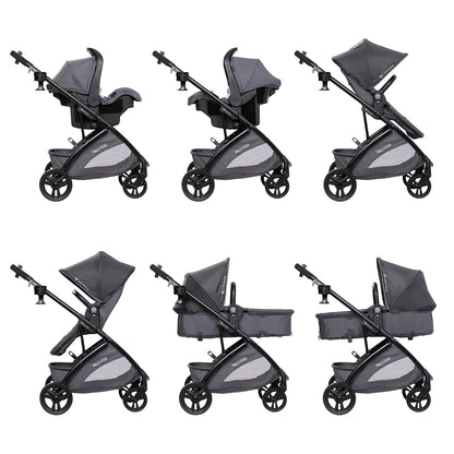Baby Trend Passport® Switch 6-in-1 Modular Stroller Travel System with EZ-Lift™ Plus Infant Car Seat, Dash Black