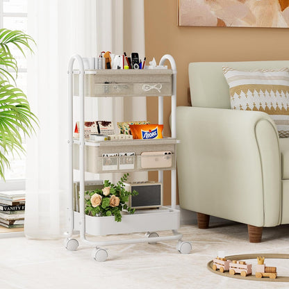 Modanais Baby Diaper Caddy Organizer Cart - 3 Tier Rolling Storage Cart with Wheels, Baby Essentials for Nursery Storage, Detachable Dividers - for Crib, Bedroom, Art & Craft Organizer (Black)