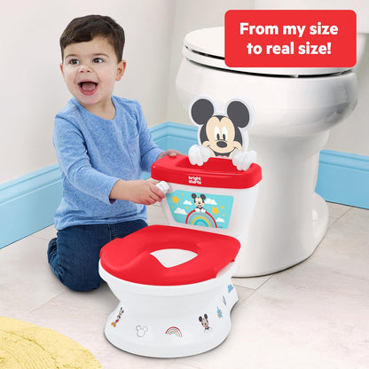 Bright Starts Disney Junior Minnie Mouse My Size Potty Training Toilet, Toddler Potty Chair with Flushing & Cheering Sounds, Removable Seat with Splash Guard & Handles, Ages 18+ Months, Up to 50 lbs