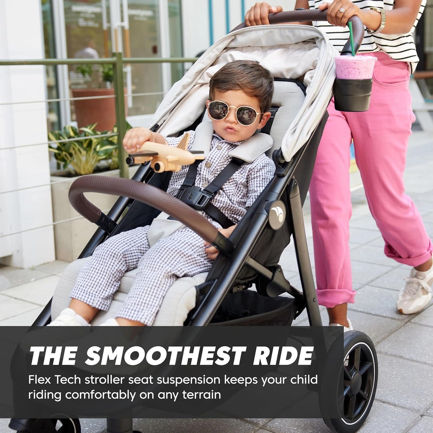 Baby Jogger City Mini Air Lightweight Stroller, Compact Baby Stroller with All-Terrain Wheel Suspension Adjustable Seat with Calf Support Compact Fold, Rich Black