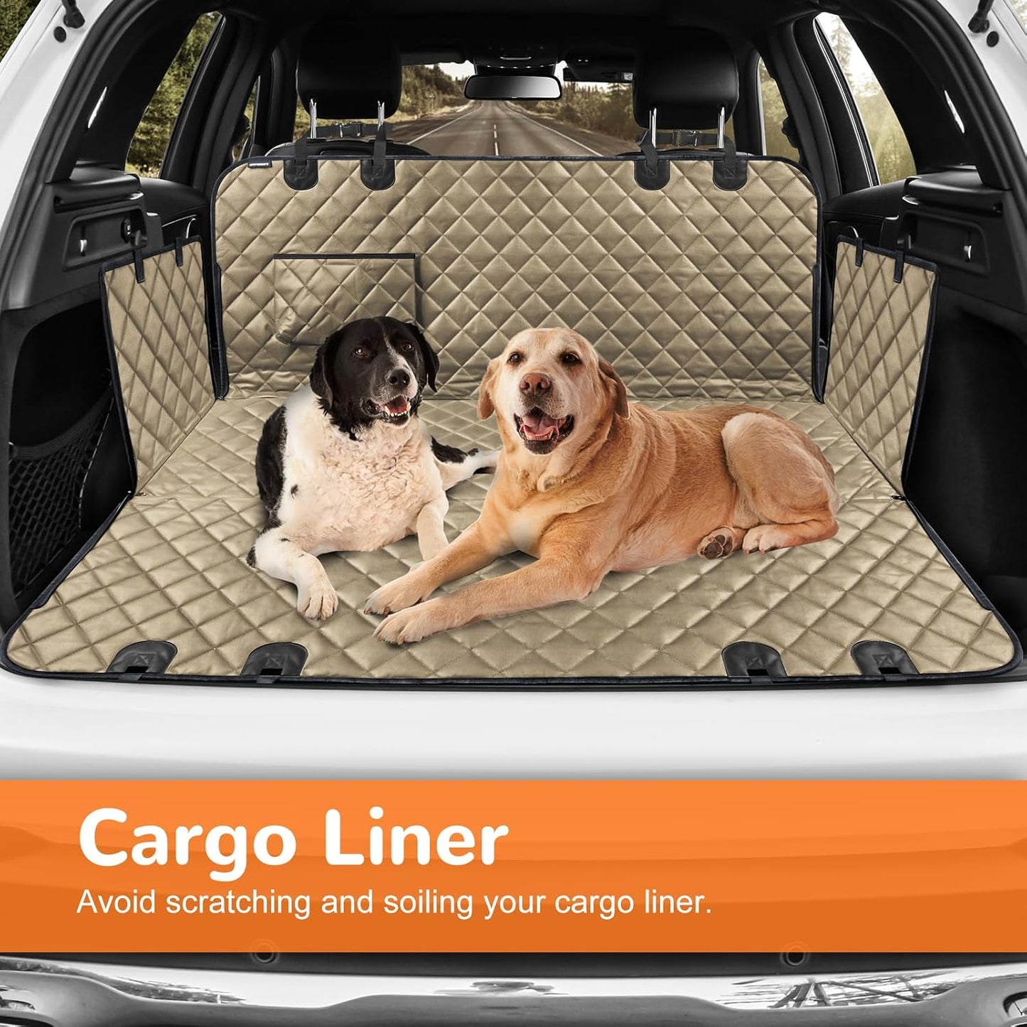 URPOWER Dog Car Seat Cover for Pets 100% Waterproof Seat Cover Hammock 600D Heavy Duty Scratch Proof Nonslip Durable Soft Back Seat Covers for Cars and SUVs