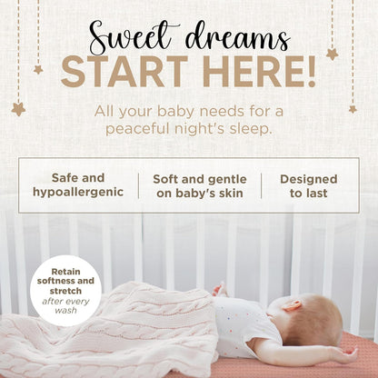 Bassinet Sheet for Bassinet Mattress - 100% Organic Jersey Knit Cotton - Snuggly Soft & Cozy Sheets Fitted for Oval Rectangle & KoolaBaby Bedside Sleeper - White & Grey 2 Pack