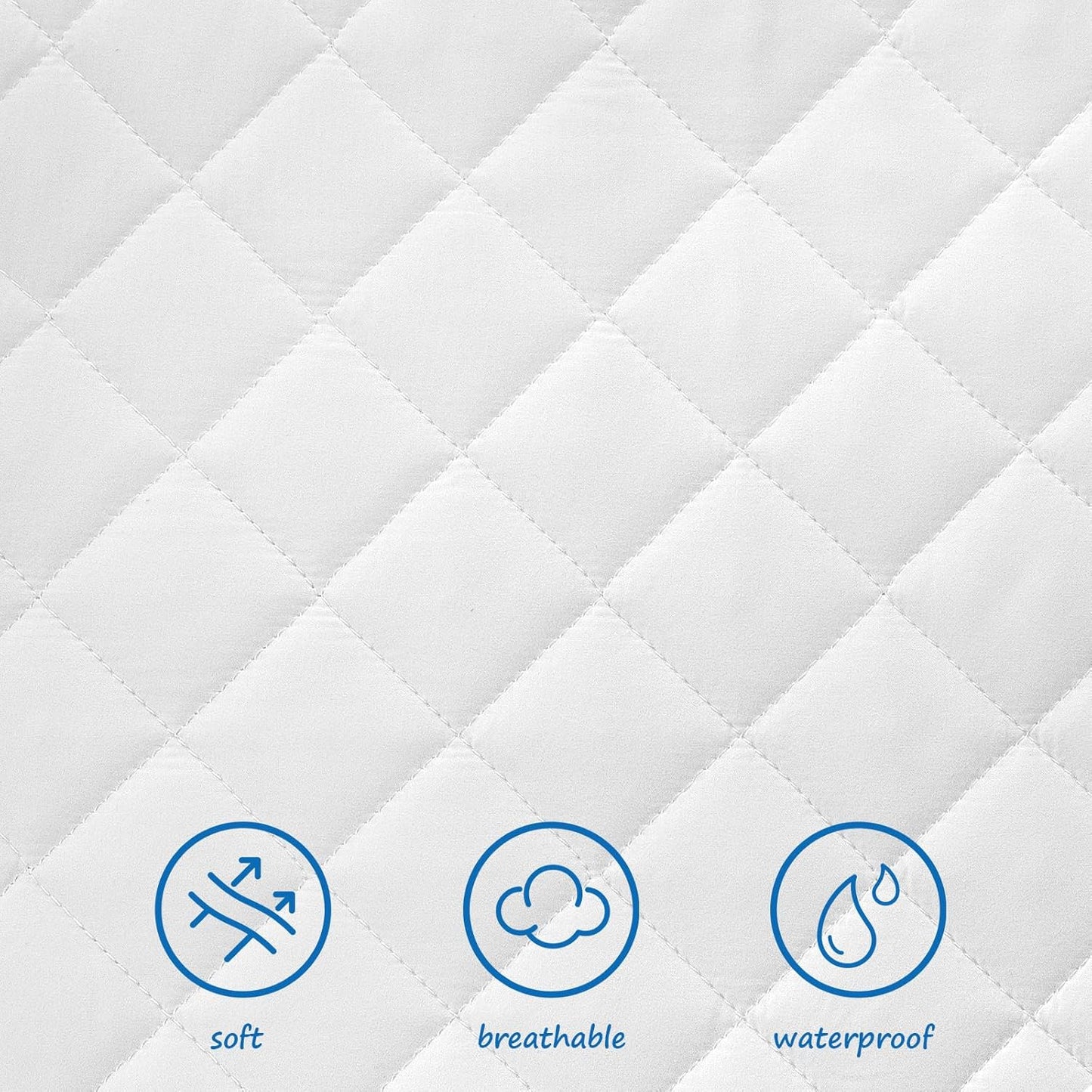 Bassinet Mattress Pad Cover Fit for Baby Delight/Mika Micky/Dream On Me Lotus/ANGELBLISS/KoolerThings (3 in 1) Bedside Sleeper, Waterproof Bassinet Mattress Protector Quilted Bassinet Sheets 2 Pack
