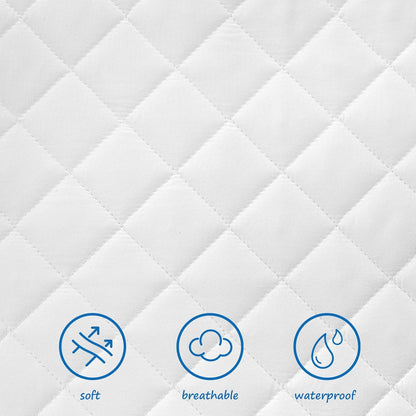 Bassinet Mattress Pad Cover Fit for Baby Delight/Mika Micky/Dream On Me Lotus/ANGELBLISS/KoolerThings (3 in 1) Bedside Sleeper, Waterproof Bassinet Mattress Protector Quilted Bassinet Sheets 2 Pack
