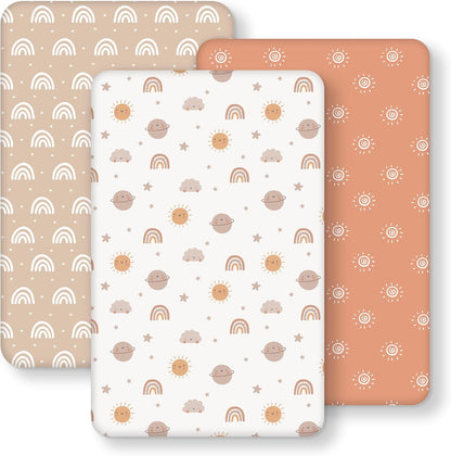 Baby Bedside Bassinet Sheets Girl, 33”x20” Compatible with Baby Delight Dream On Me & Most Rectangle Bedside Sleeper Bassinet Mattress, Super Soft Microfiber Pink Butterfly Flower