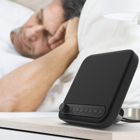 Pure Enrichment Wave Premium Sleep Sound Machine with USB Charger - Seamless Looping with 6 Soothing All-Natural Sounds, & Auto-Off Timer - Easily Portable for Travel (White) Patented Design