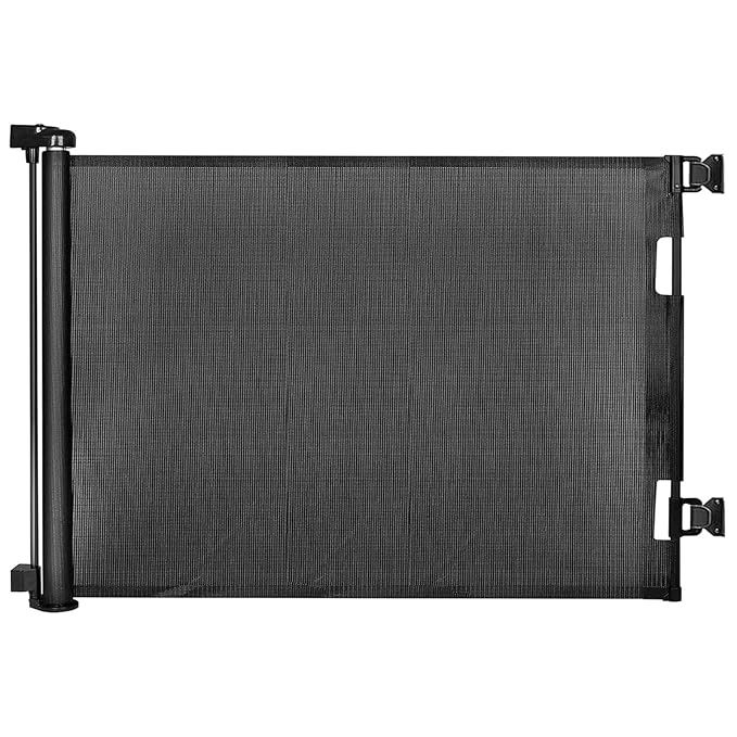 Retractable Baby Gates, Mesh Dog Gate for Doorways, 33.6" Tall, Expands to 55" Wide,Pet Safety Essential Fit for Baseboards, Wide Toddlers Gates for Hallways, Indoor & Outdoor,Black