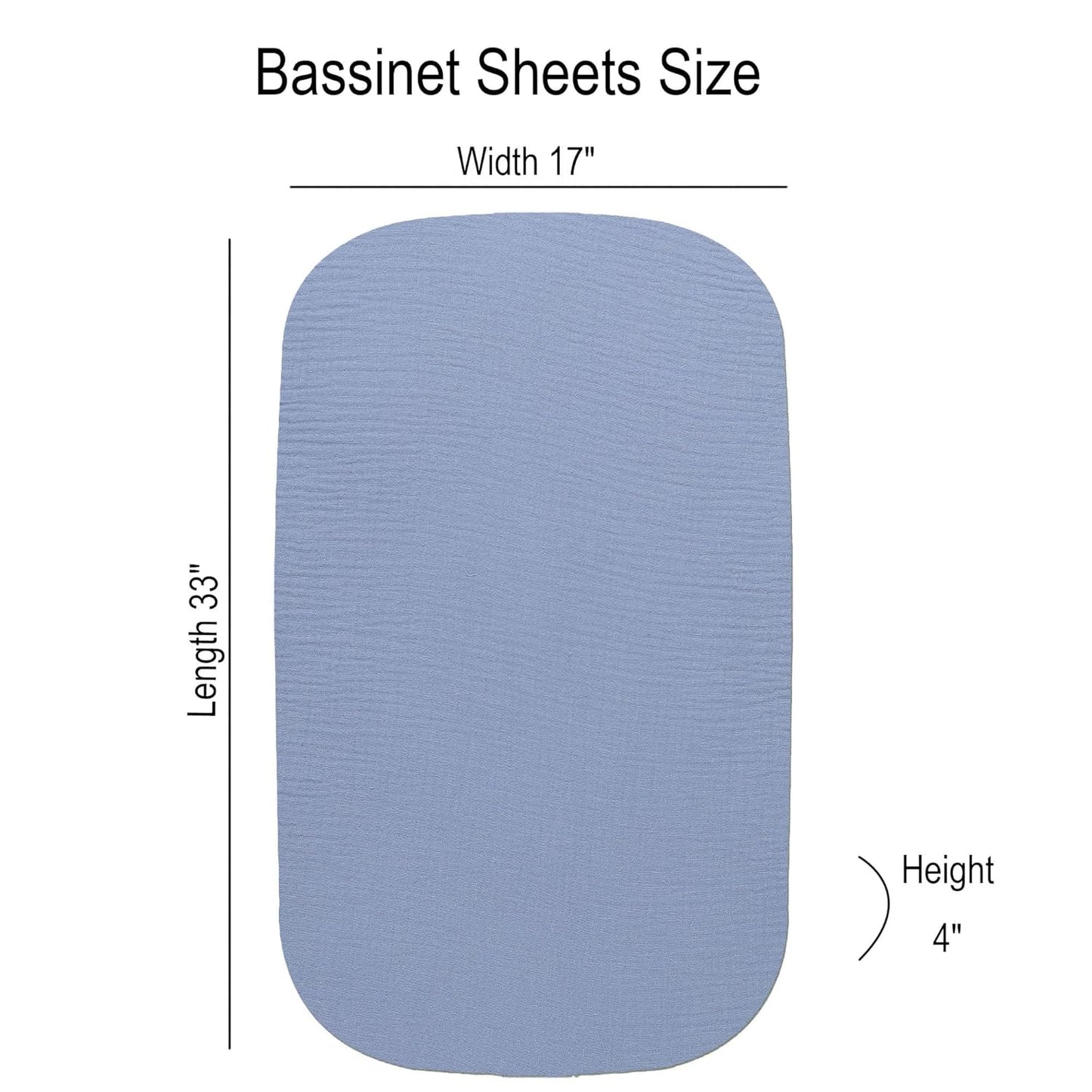 Onacosht Muslin Bassinet Sheets 3 Pack, 100% Cotton Baby Fitted Sheet 33" x 19" Compatible with Mika Micky, KoolaBaby (3 in 1), BabyBond, HARPPA and RICUTON Bedside Bassinet, Green, Floral and Cactus