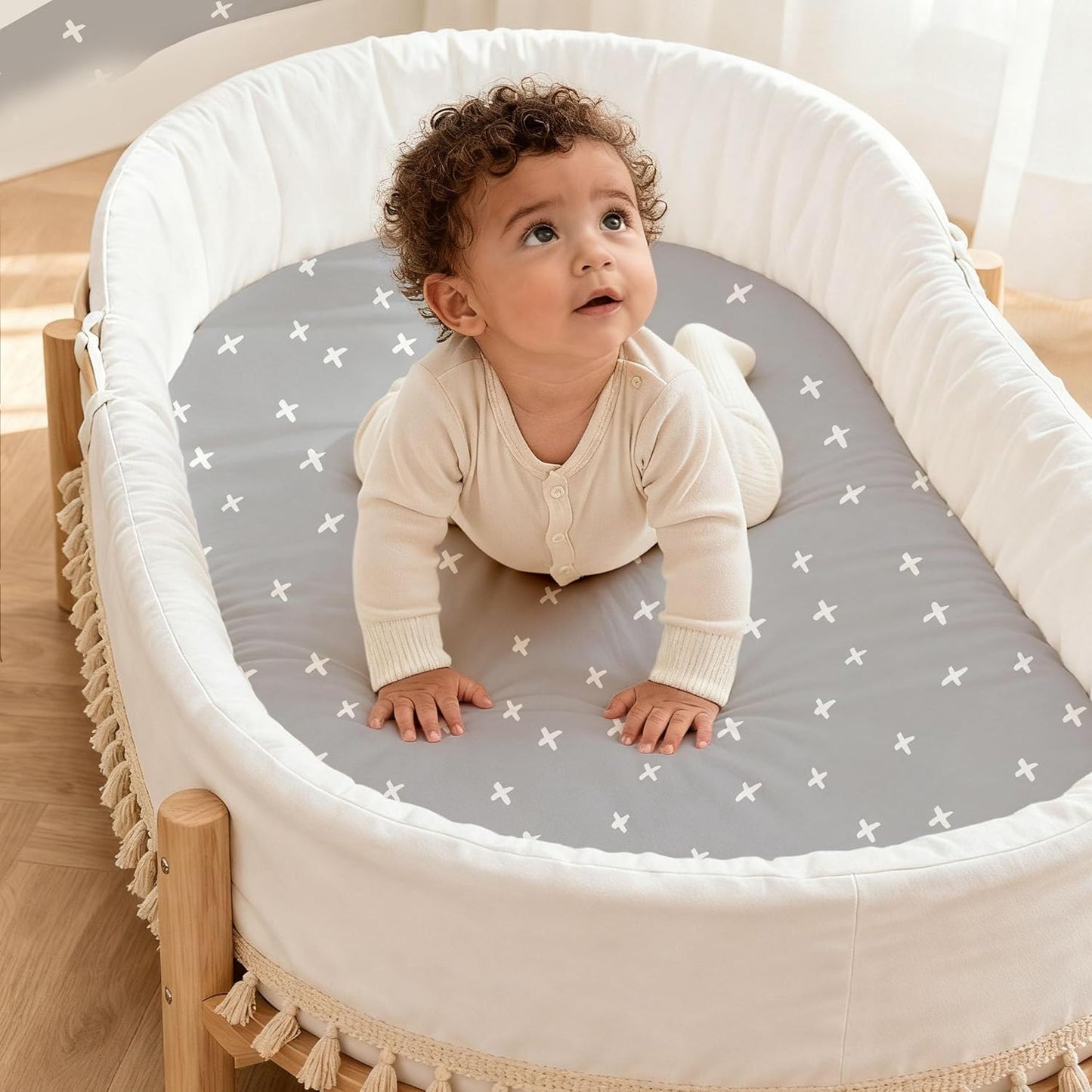 Bedside Sleeper Bassinet Fitted Sheets 20 x 33, 3 Pack Baby Delight Beside Me Dreamer,Babybond,Jimglo,koola,cowiewie,fodoss, Dream On Me Baby Square Bassinet, Pink Animal