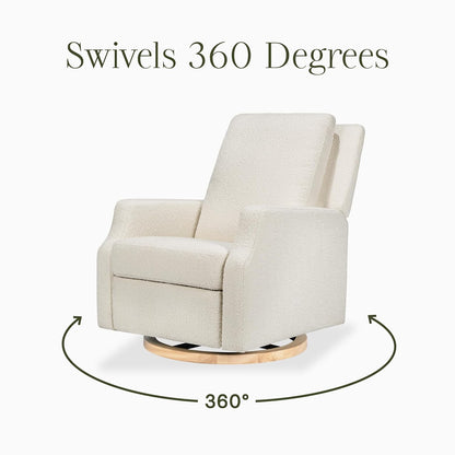 Namesake Crewe Glider Recliner Nursery Chair - GREENGUARD Gold & Certi-PUR US Certified Rocker Recliner - Glider Rocking Chair for Nursery & Living Room - Manual, 360° Swivel, Tan Gingham