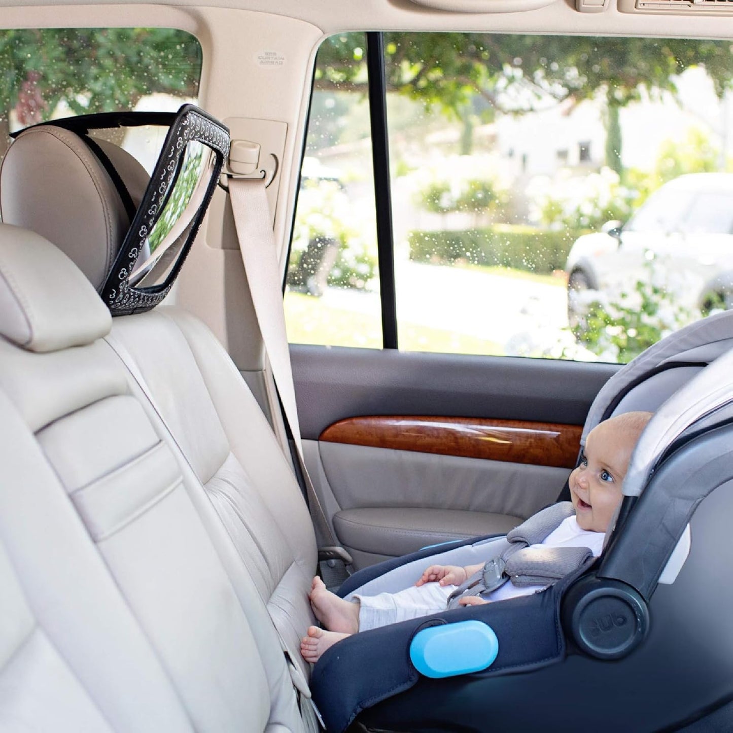 Disney Baby by J.L. Childress Rear View Baby Car Seat Mirror - Rear Facing Infant, Toddler, or Child, Travel Essentials, Shatterproof & Extra Clear, Adjustable, Universal Fit - Mickey Mouse