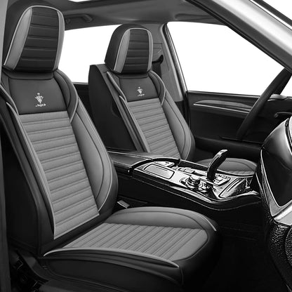 Seat Covers Fit for Mini Convertible 2009-2025 Premium Leather Car Seat Covers, Waterproof Non-Slip and Airbag Compatible, Fashion Car Seat Protector (Black Red,Front Set with Pillow)