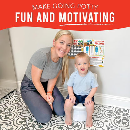 Hadley Designs Potty Training Chart for Toddlers Boys -10 Sticker Potty Chart for Toddlers Boys, 8.5x11" Potty Training Sticker Charts for Toilet Success, Monster Truck Toddler Reward Chart for Kids