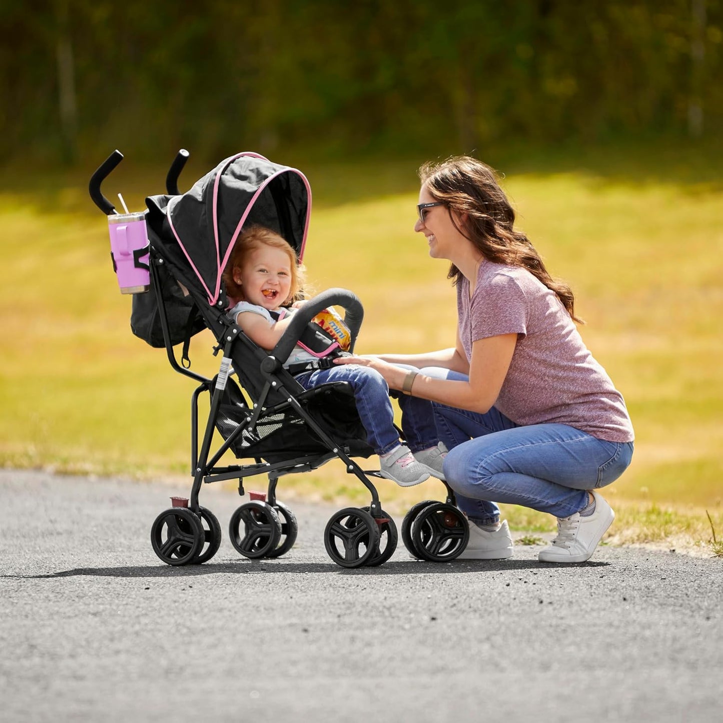 Dream On Me Vista Moonwalk Stroller, Disney Approved Lightweight Stroller for Toddlers and Infants, One-Hand Fold, Reclining Seat, Canopy with Sun Visor, Everyday & Travel Ready