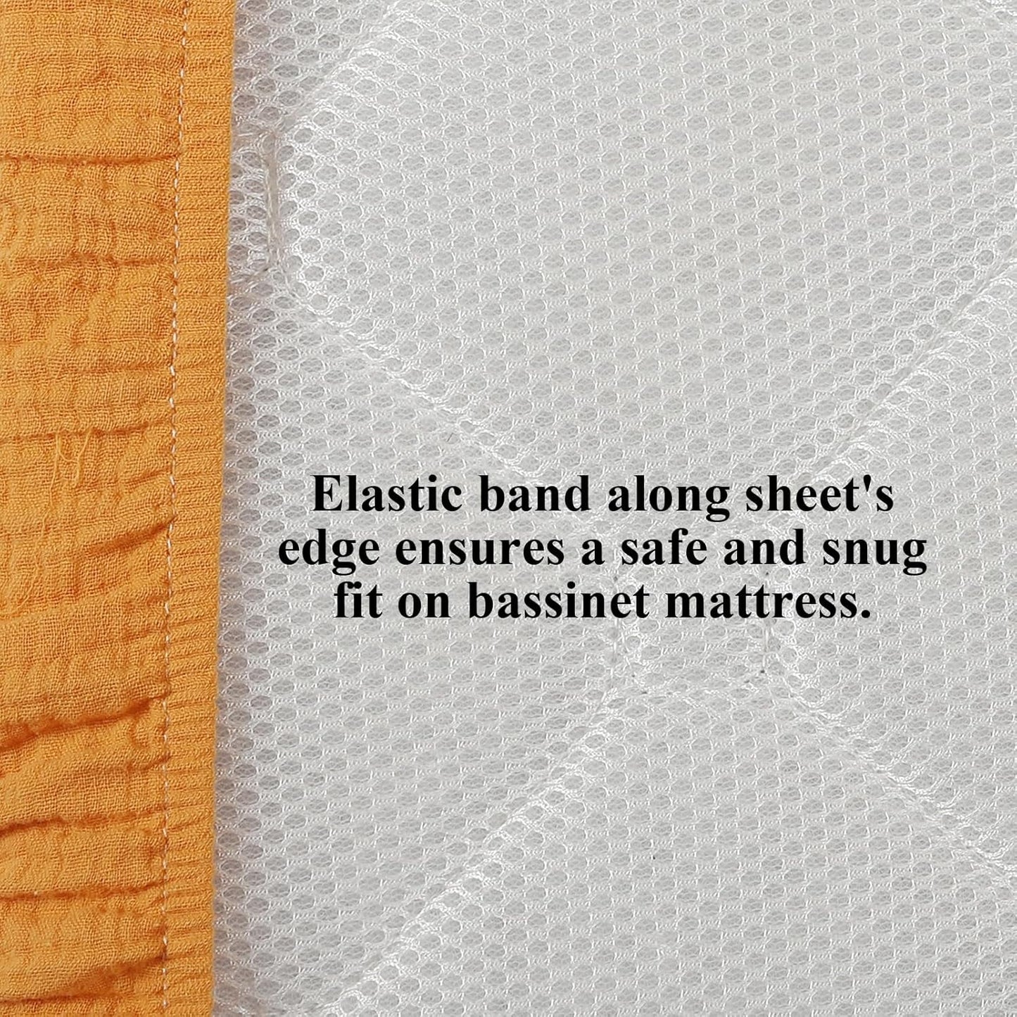 Onacosht Muslin Bassinet Sheets 33" x 19" Compatible with Mika Micky, KoolaBaby (3 in 1), BabyBond, HARPPA and RICUTON Bedside Bassinet, 2 Pack for Baby Boy and Girl, Natural and Rainbow