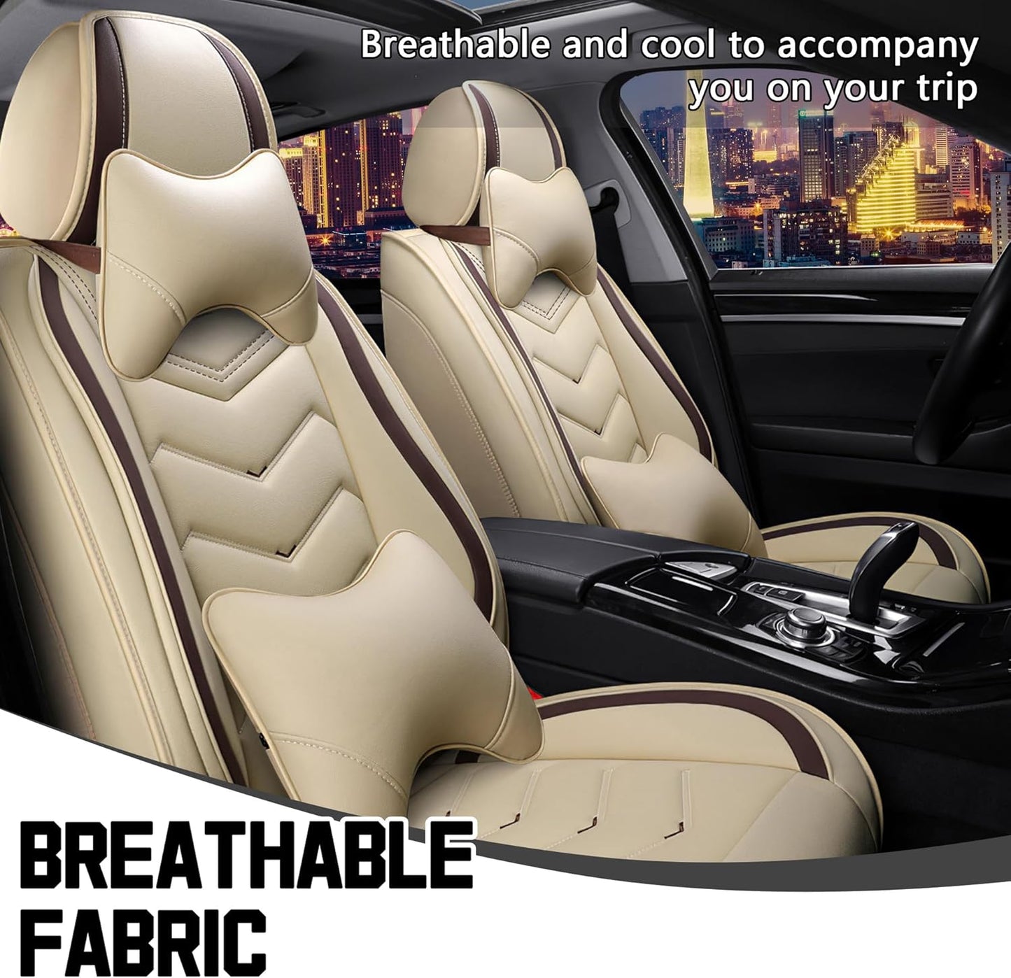 CTDS Car Seat Covers for MINI Convertible 2013-2026, Stylish Sport Seat Covers, Premium Nappa Leather Car Seat Cover. Automobile Seat Covers Sets.(Luxury 5 Seats/Beige)