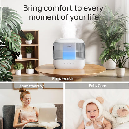 Dreo Humidifiers for Bedroom, 4L Top Fill for Large Room, 36H Runtime, 28 dB Quiet Supersized Cool Mist Air Humidifier for Baby Nursery, Plants, Indoor, Night Light, Easy to Clean & Fill, White