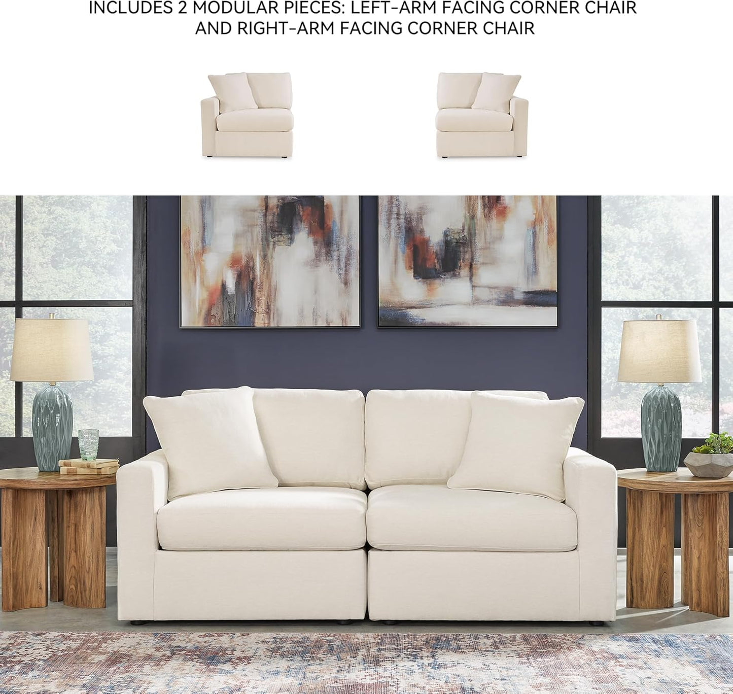 Signature Design by Ashley Modmax Coastal Press-Back Swivel Glider Rocker Recliner with Machine Washable Cover, Hidden Storage Compartments and 2 Bolster Pillows, Beige - Colors A