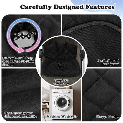 Babenest Car Seat Potty Protector Cover -Waterproof Carseat Training Liner for Baby &Toddler Shower Gift, Dry Piddle Pee Pad with Fun Designs for Strollers & Infant Car Seats (2pcs Pink)