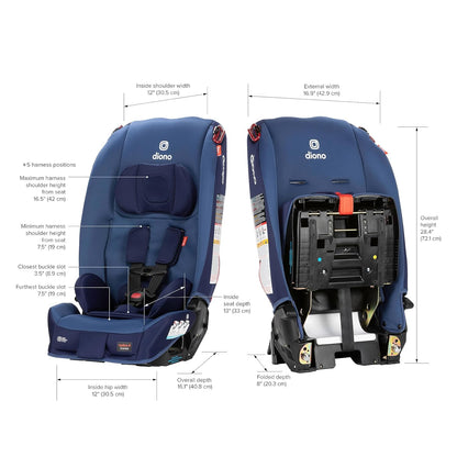 Diono Radian 3R, 3-in-1 Convertible Car Seat, Rear Facing & Forward Facing, 10 Years 1 Car Seat, Slim Fit 3 Across, Jet Black