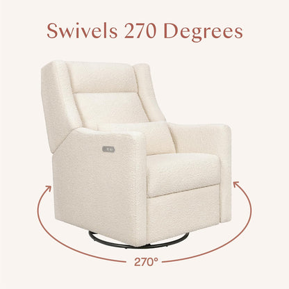 Kiwi Glider Recliner w/Electronic Control and USB | in Almond Teddy Loop w/Light Wood Base, Greenguard Gold Certified