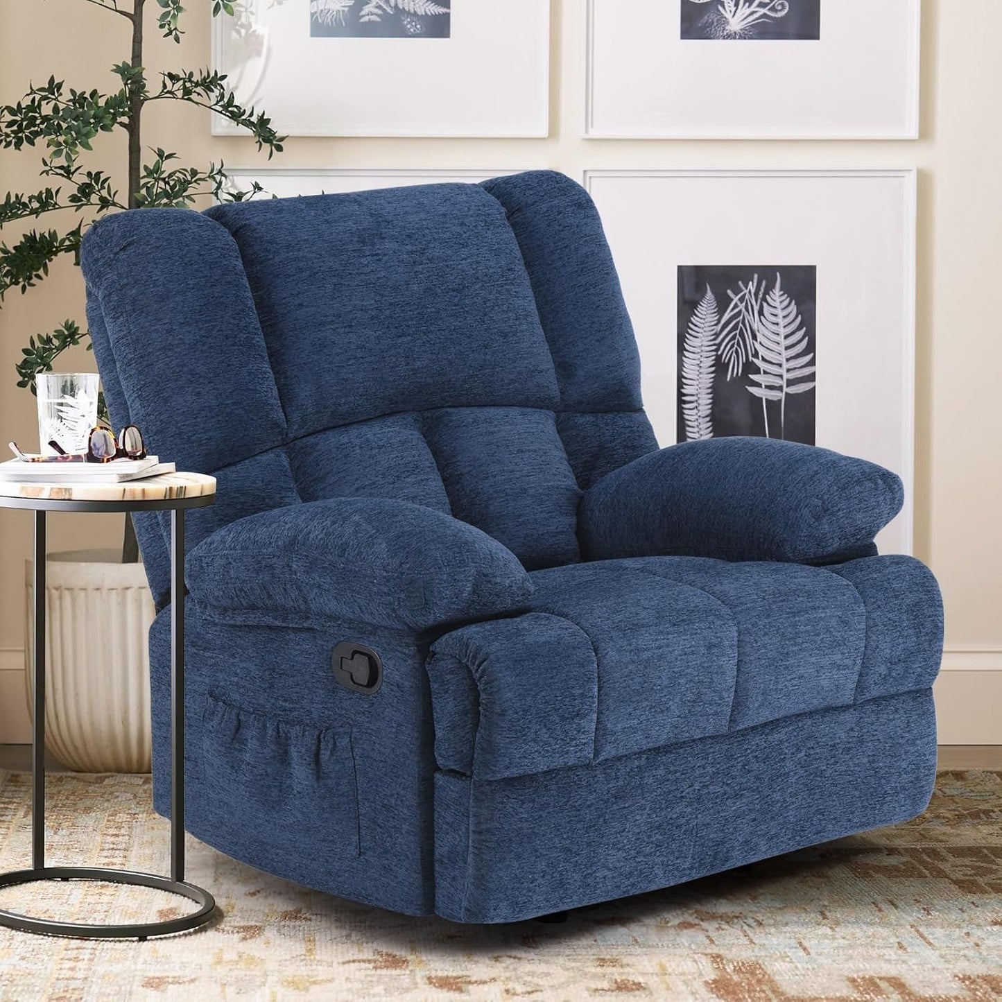 Swivel Rocker Chair, 360°Swivel Rocker Chairs with High Back Arms, Rocking Lazy Boy Chairs, Upholstered Swivels Corduroy Glider for Living Room, Bedroom, Nursing, Beige